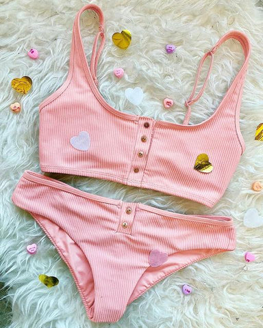 White Push Up Bikini Set