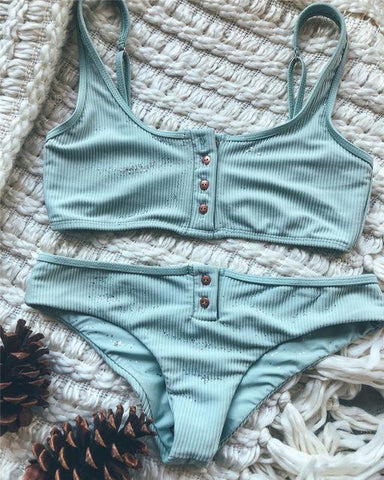 White Push Up Bikini Set