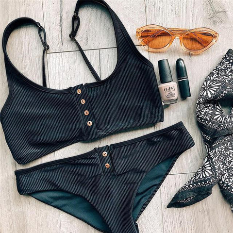 White Push Up Bikini Set