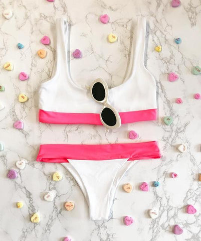 White Push Up Bikini Set