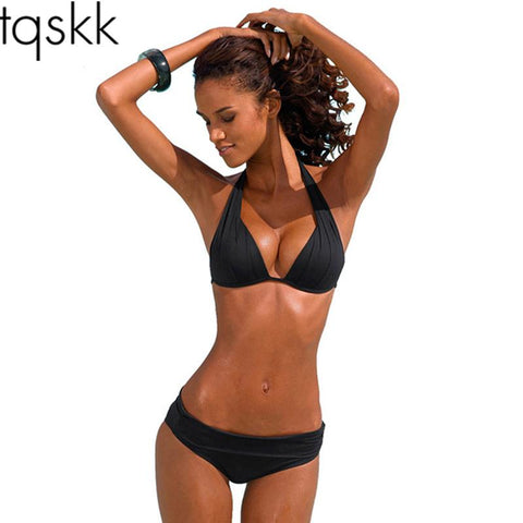 Retro Female Swimsuit Bikini Set