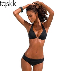 Retro Female Swimsuit Bikini Set