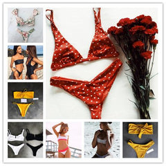 One-Word Neck Brazilian Bikini Set