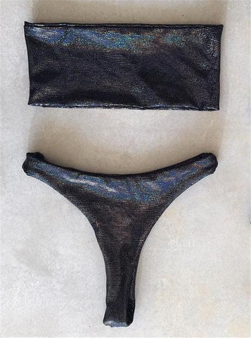 One-Word Neck Brazilian Bikini Set